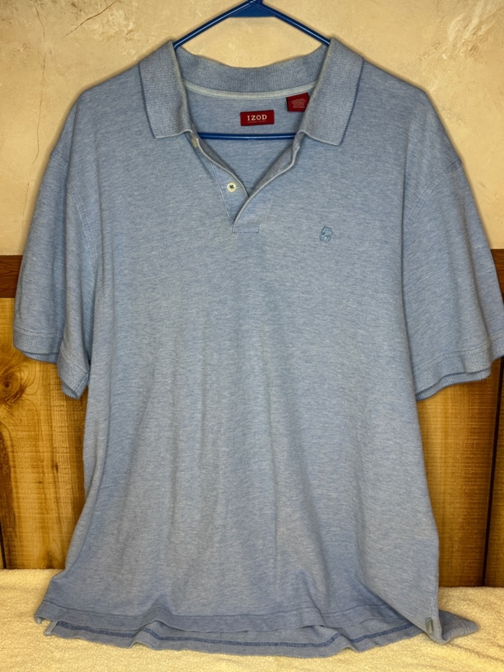 Izod Men's Heather Light Blue Polo - Picture 2 of 10